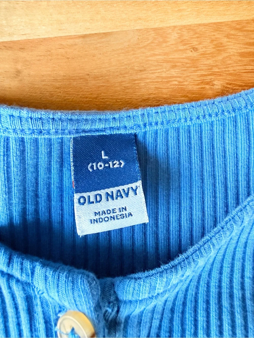 EUC Old Navy Bright Blue Ribbed Short Sleeve Button Down Romper size 10